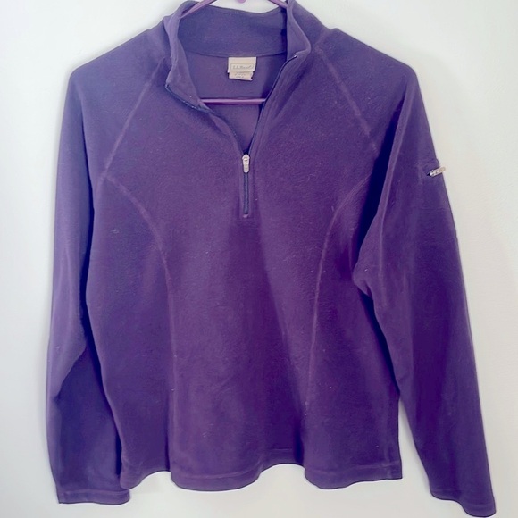 L.L.Bean women’s lightweight 1/4 zip purple fleece - Picture 1 of 4
